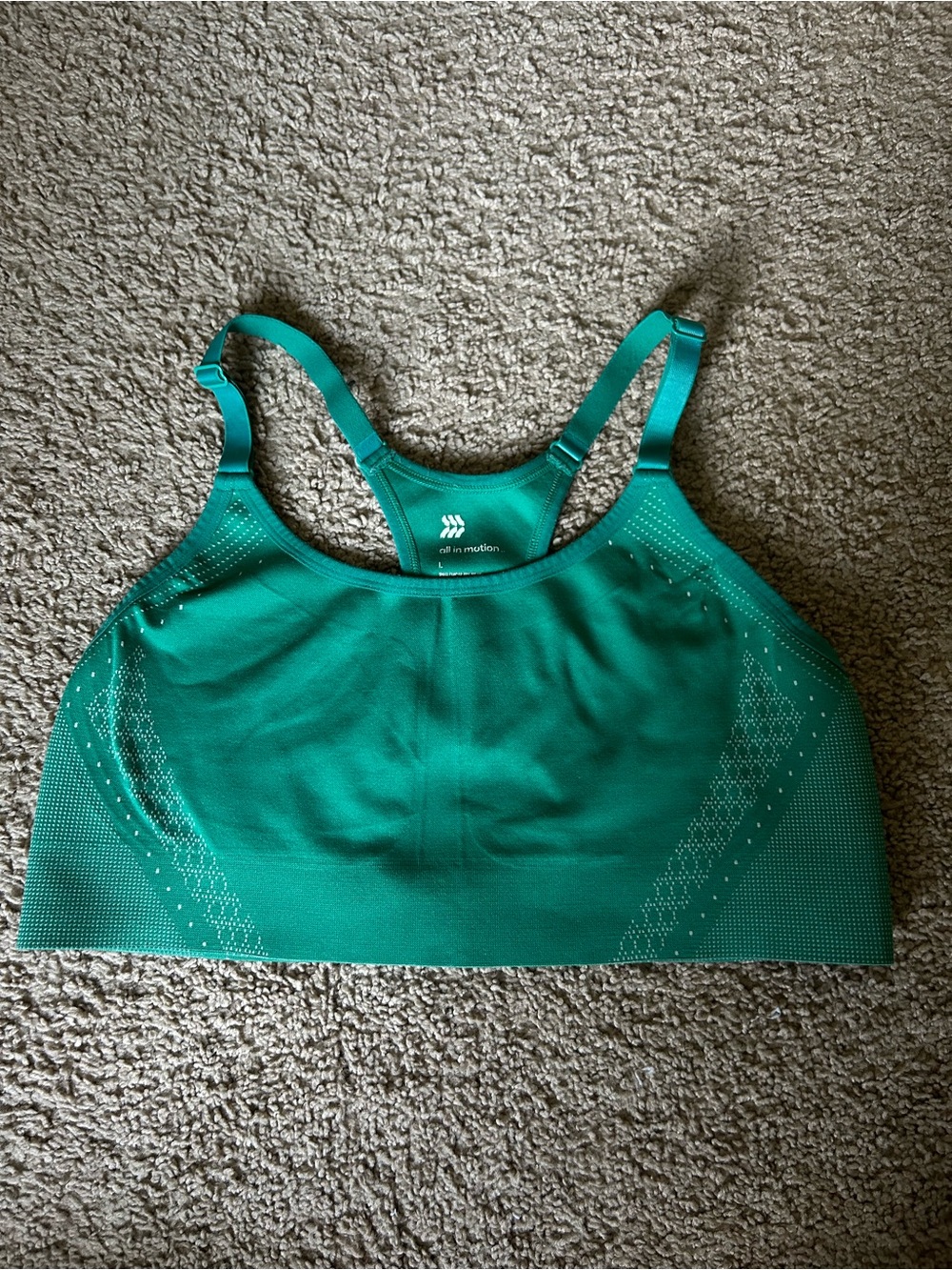 all in motion Teal Seamless Adjustable-Strap Sports Bra